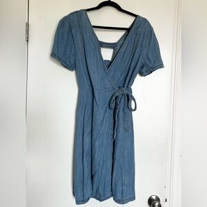 Blue Rain Denim Wrap Dress